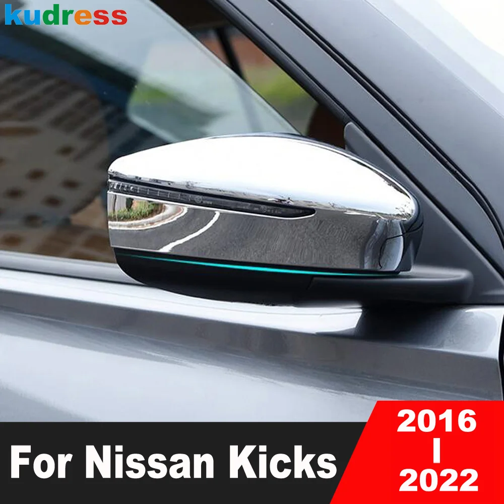 

Rearview Mirror Cover Trim For Nissan Kicks 2016-2018 2019 2020 2021 2022 Chrome Car Accessories Side Mirrors Covers Stickers