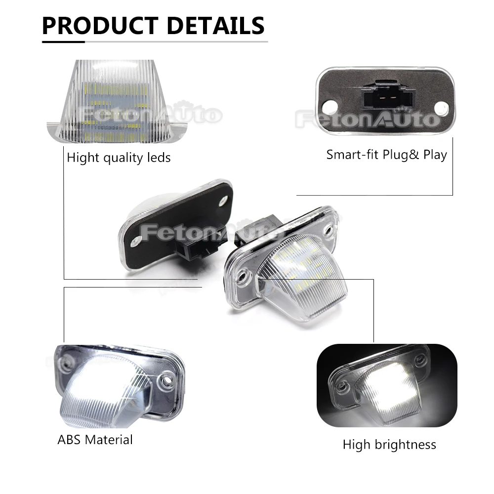 Два светодиодных фонаря номерного знака CANbus подходят для T4/Caravelle MK4/Multivan Jetta Passat B5
