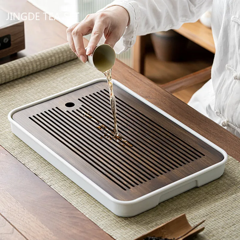 1 шт. античный бытовой бамбуковый поднос для чая дренажный хранения воды сухие