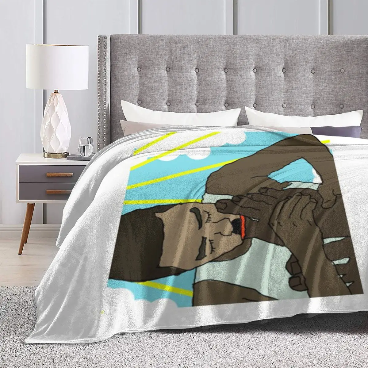 Веселая ночь с домом. Ультрамягкое одеяло из микрофлиса.