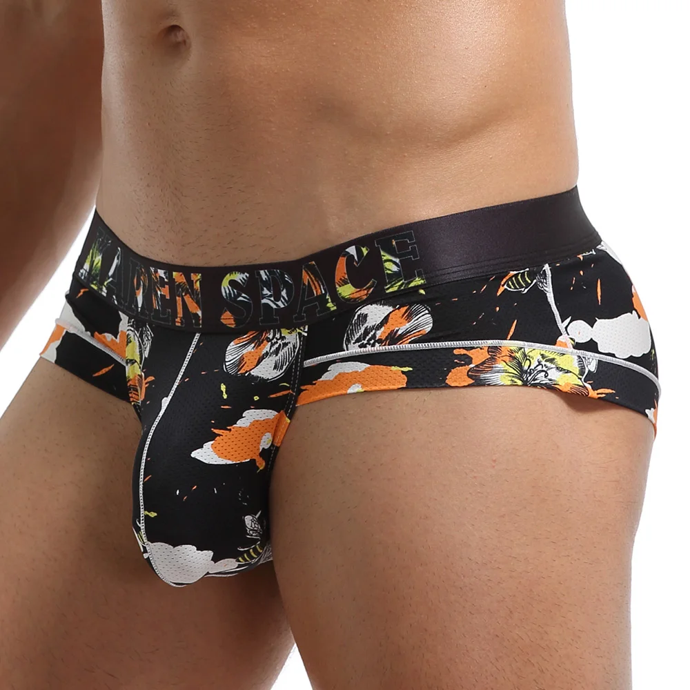 

Male Printed Short Lingerie Brief Print Soft Gay Penis Hombre Cuecas Panties Breathable Boxer Cotton Underwear Convex Pouch Sexy