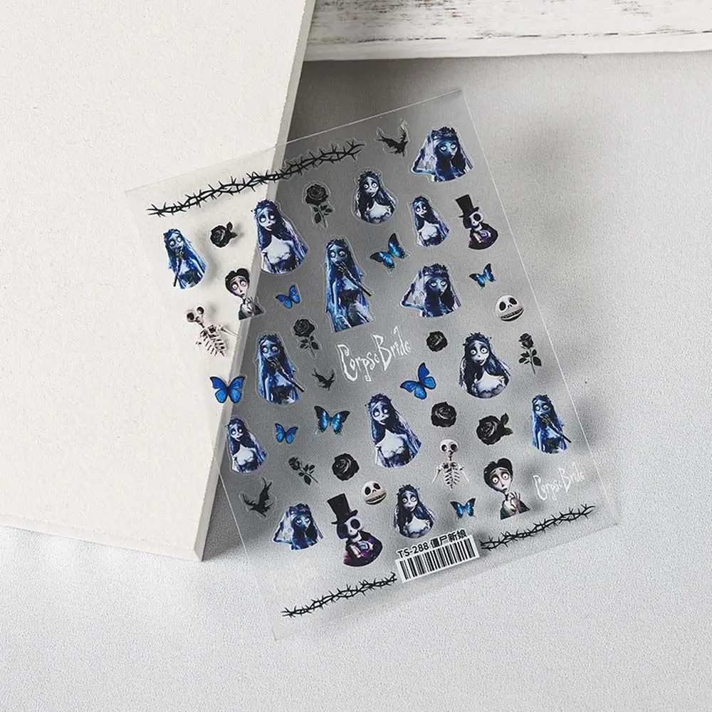 

Наклейка в виде трупа, абстрактная девушка, наклейки для ногтей, ультратонкая захватывающая страшная аппликация в виде летучей мыши, украше...