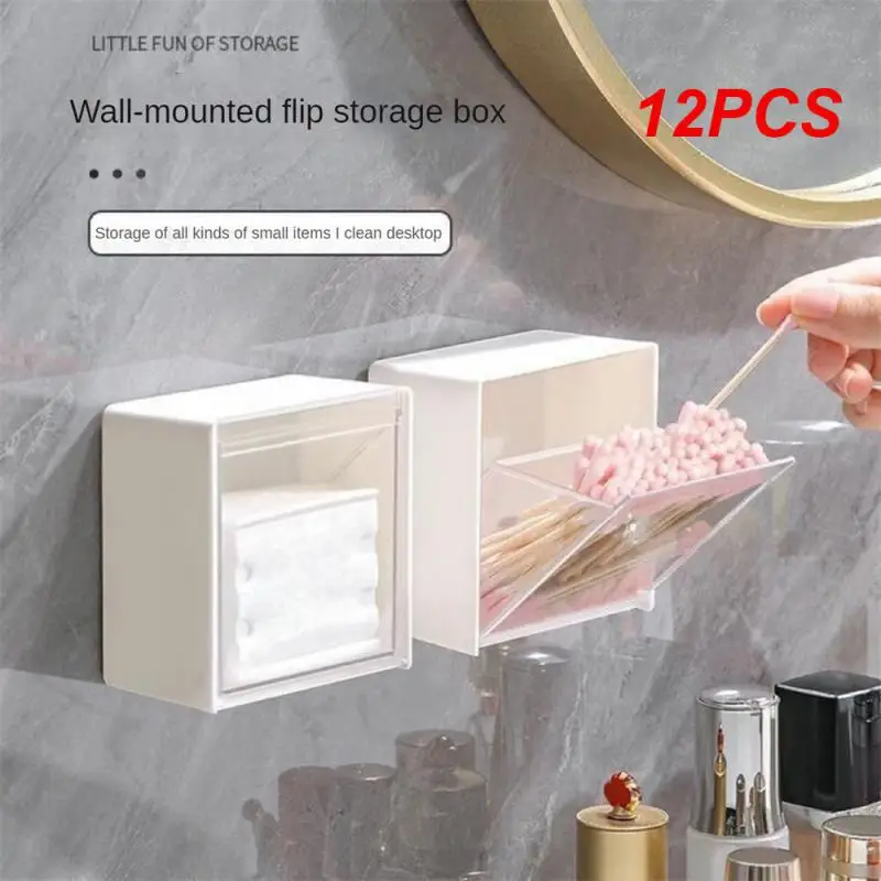 

12 шт., настенный пластиковый держатель для ватных палочек