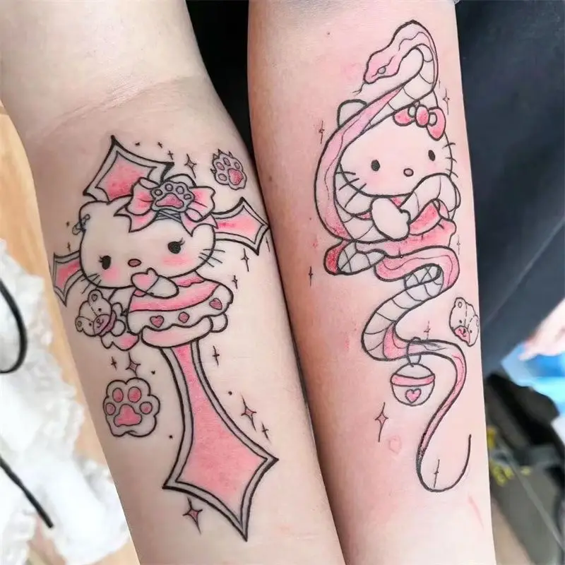 

Sanrio Hello Kitty Girl Temporary Tattoo Sticker Student Transfer Sticker Y2K Spice Flower Arm Waterproof Lasting Girl Sticker