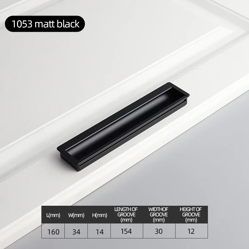 

MARUAT Встроенные ручки для шкафов, черные, алюминиевый сплав