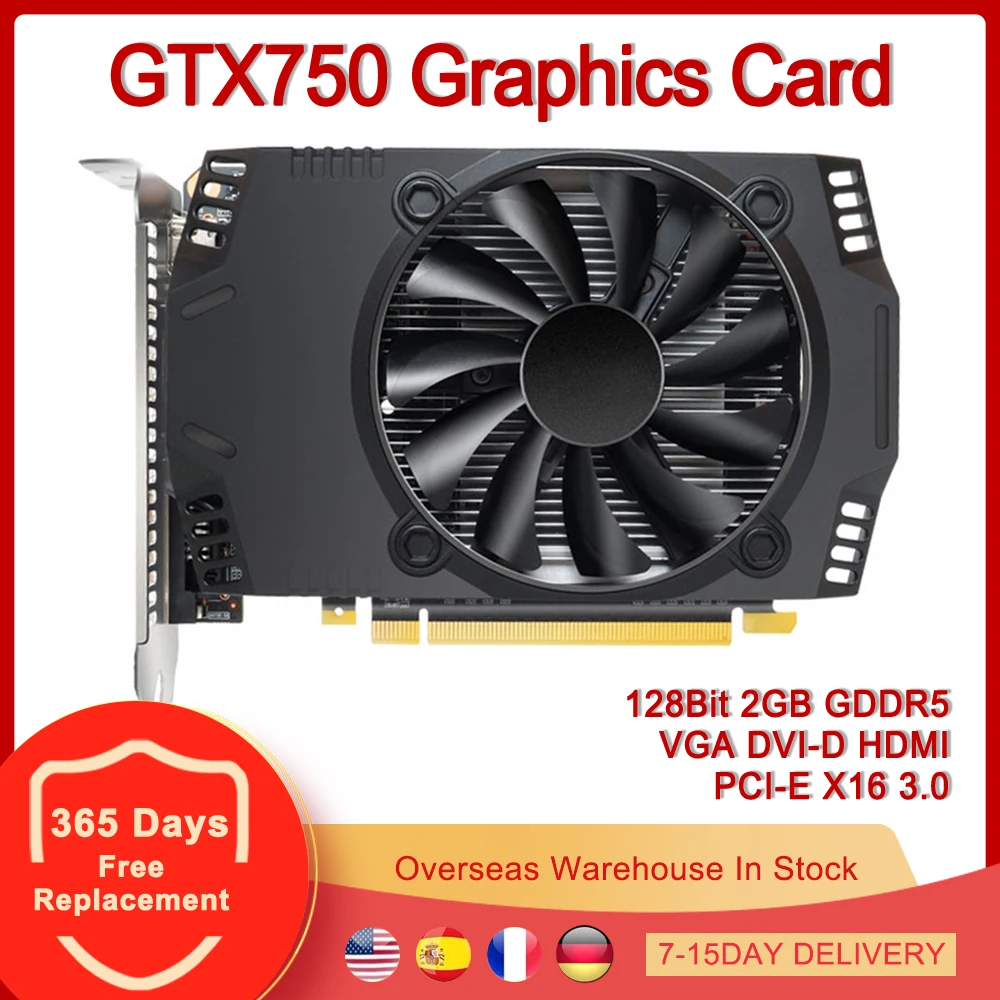 

Видеокарта GTX750 PCI-E X16, 3,0 бит, 2 ГБ GDDR5 VGA