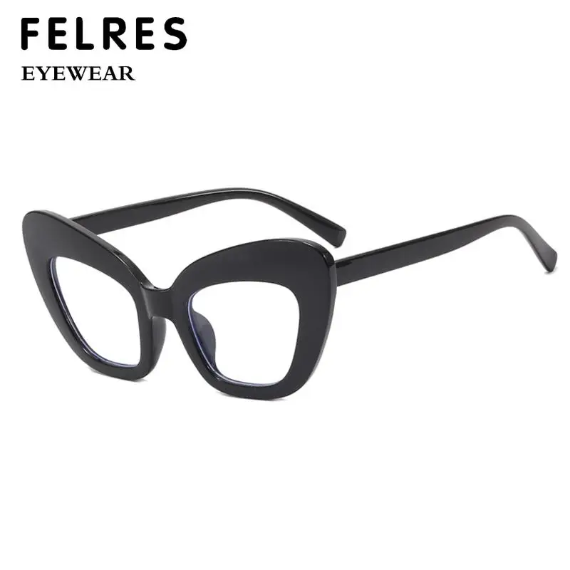 Женские очки кошачий глаз в большой оправе для чтения с прозрачными линзами