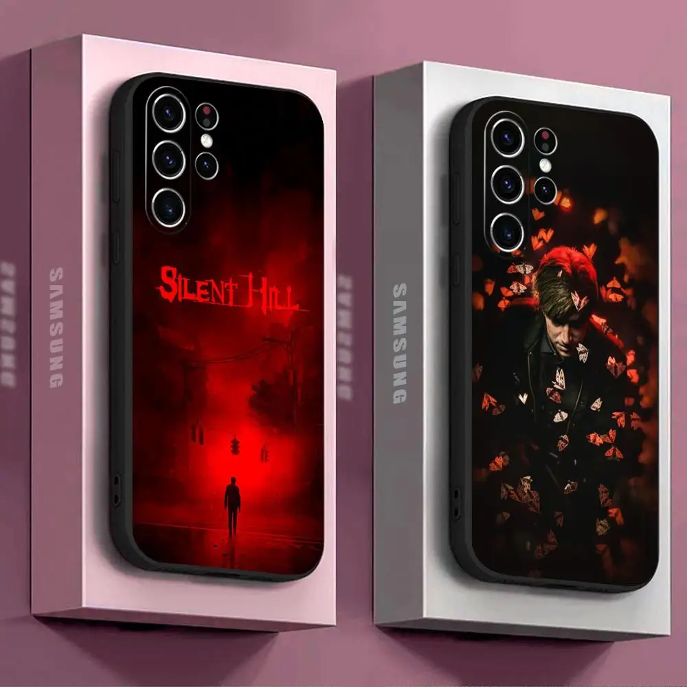 Фото Чехол для телефона с треугольной головкой Silent Hill 2, для Samsung Galaxy S25 S24 S23 S22 S21 S20 Plus Ultra Note20, мягкий черный №1