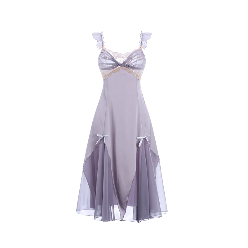 Sexy Mousse 2023 Night Wears Spring New Lingerie for Women Sexy Casual Sling Nightdress Backless Sleepwear Home Clothes Suit