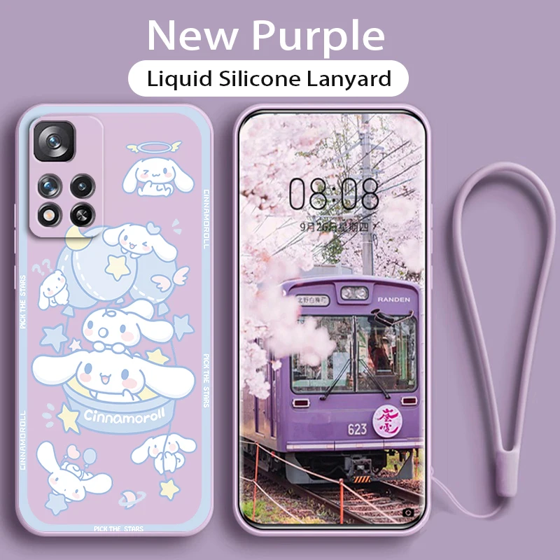 

Melody Cinnamoroll Art Cute Liquid Rope TPU Cover Phone Case For Xiaomi Redmi Note 11 11S 11T 10S 10 9S 9T 9 8T 8 Pro Plus 5G