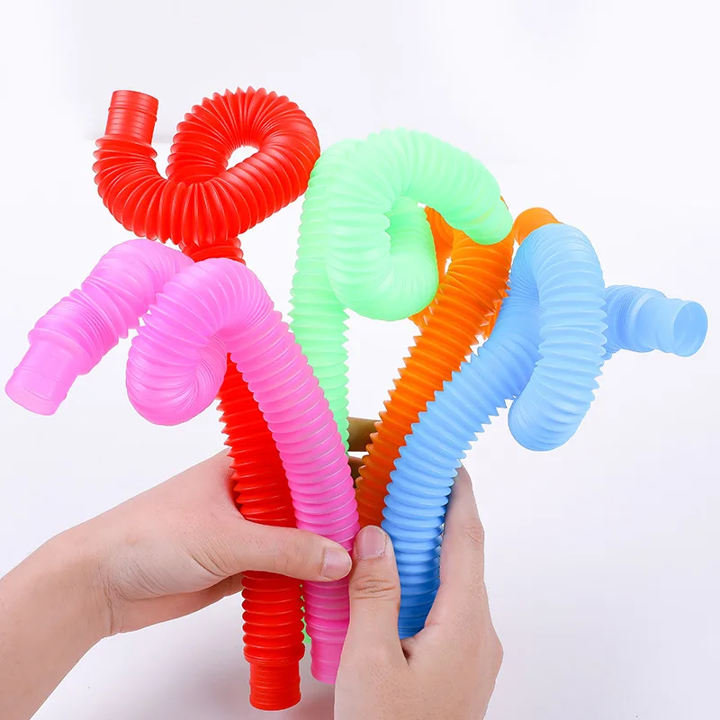

Colorful Fidget Tube Toys Kawaii Anti Stress Main Squish Development Educational Folding Funny Tube Sensory Toy Kids Aldult Gift