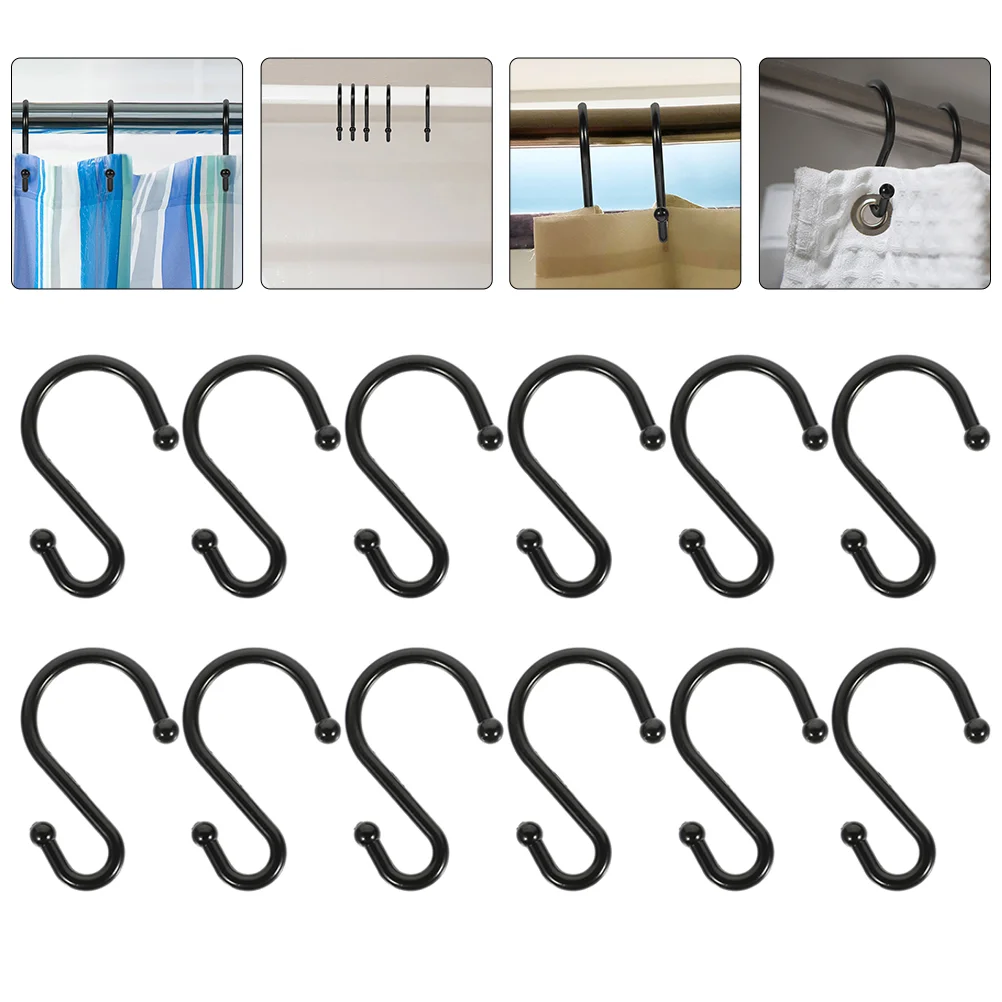

24 Pcs Curtain Shower Hook Towel Rails Bathroom Hooks Rod Hanger Zinc Alloy Decorative Drapes
