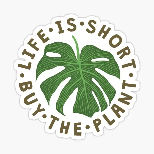 

Life Is Short, купите растения, 5 шт., наклейки для симпатичного заднего вида багажа, аниме, ноутбук, окно, декор комнаты, для стенок бампера бутылки для воды