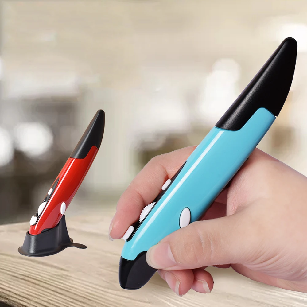 

2.4G Wireless Mouse Pen Personality Creative Vertical Pen-Shaped Stylus USB Optical Mouse Pen 1600DPI for Laptop Desktop Tablet