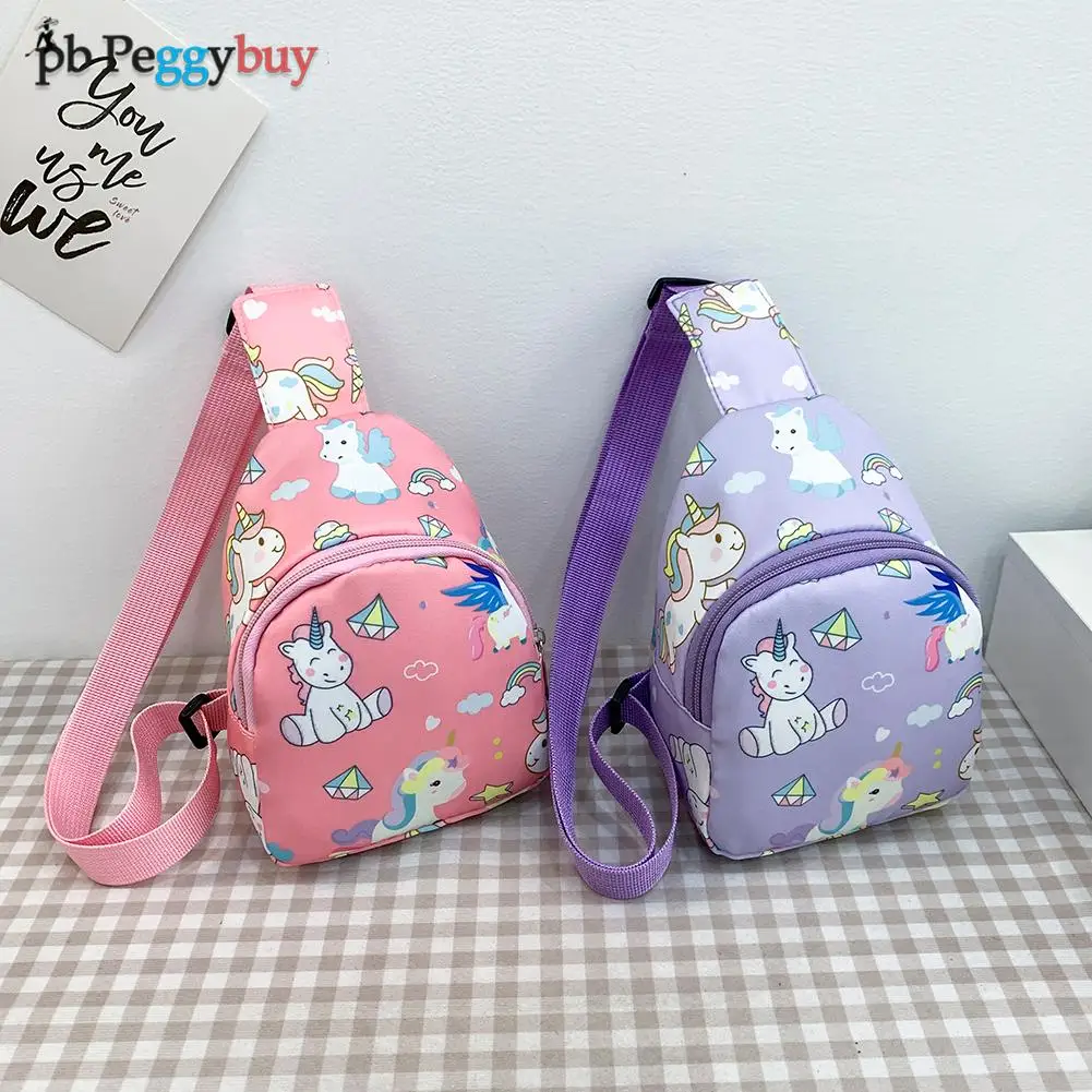 

Children Nylon Belt Bag Money Pouch Baby Zipper Cartoon Girls Boys Cute Dinosaur Horn Horse Print Chest Bags Crossbody Bags 2022