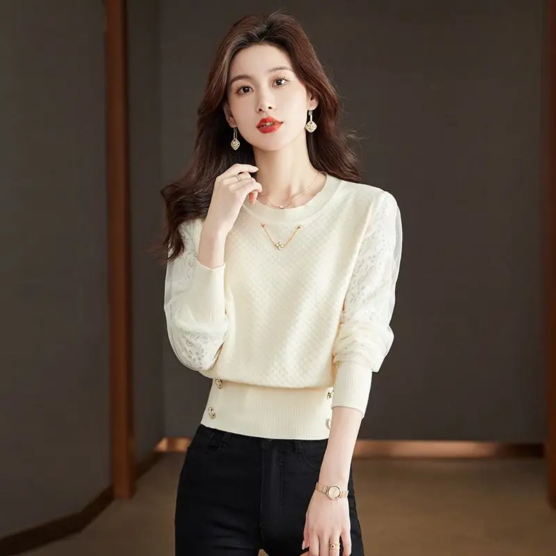 Трикотажная рубашка короткая Весенняя тонкая Однотонная с длинным рукавом