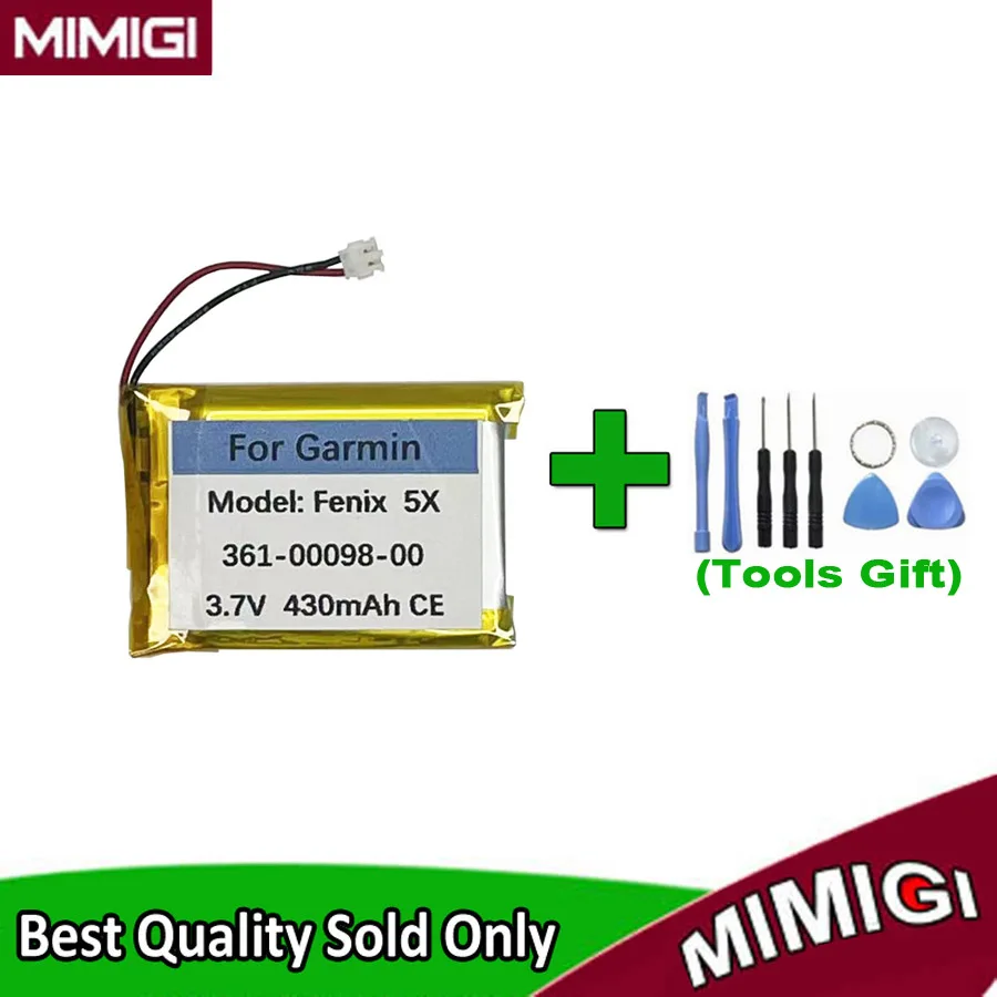 

Tools Gift + 430mAh 361-00098-00 Battery For Garmin Fenix 5X Fenix5X Sport Watch Batterie Accumulator