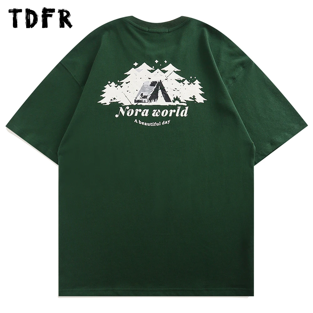 

Forest Print Short Sleeve T-shirt Mens Summer Casual Back Printed Half-Sleeve T shirt Men