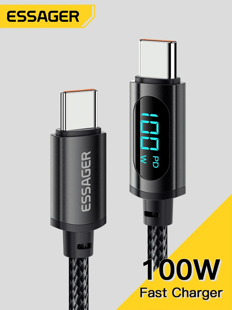 

USB Type C To USB C Cable Display 5A Fast Charging USB C Data Cord For Huawei Samsung Laptop IPad PD 100W Fast Charge Wire Cord