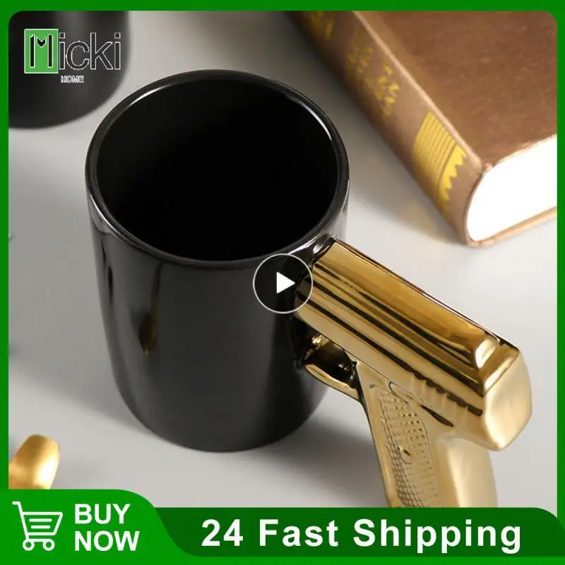 

Creative 3d Mold Glaze Cup Ceramic Coffee Cup Easy To Clean Mug Cup Safe And Healthy Delicate Texture Pistol Cup Smooth And Flat