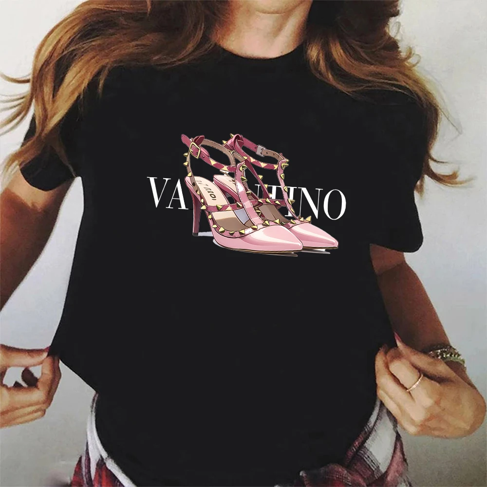 

Woman's Summer Cotton 100 T-shirt Harajuku Sports Jersey Short-sleeve Ladies European Luxury Designer Y2K Cloth Comfy Womens Top