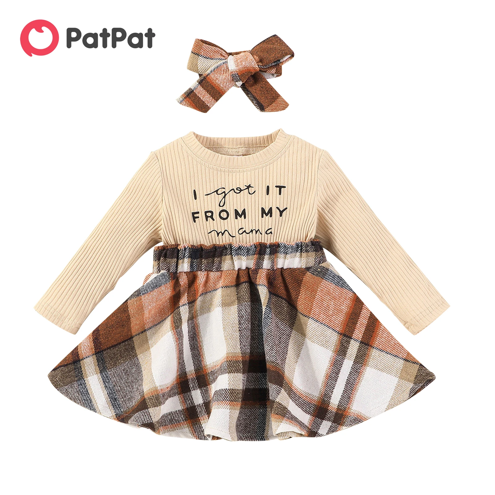 

2 шт., детское хлопковое платье с длинным рукавом и надписью