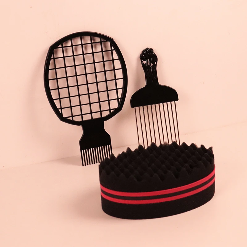 

Oval Double Sides Magic Twist Hair Brush Afro Hair Style Comb Steel Needle Comb Mens Hairdressing Comb Tools