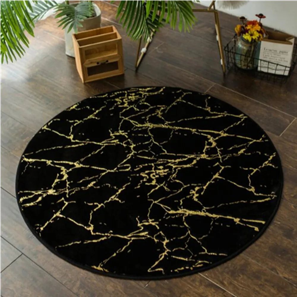 

Luxury Metal Wind Shaggy Plush Round Carpet For Living Room Faux Fur Imitation Rabbit Hair Mat Bedroom Carpets Kids Room Rugs
