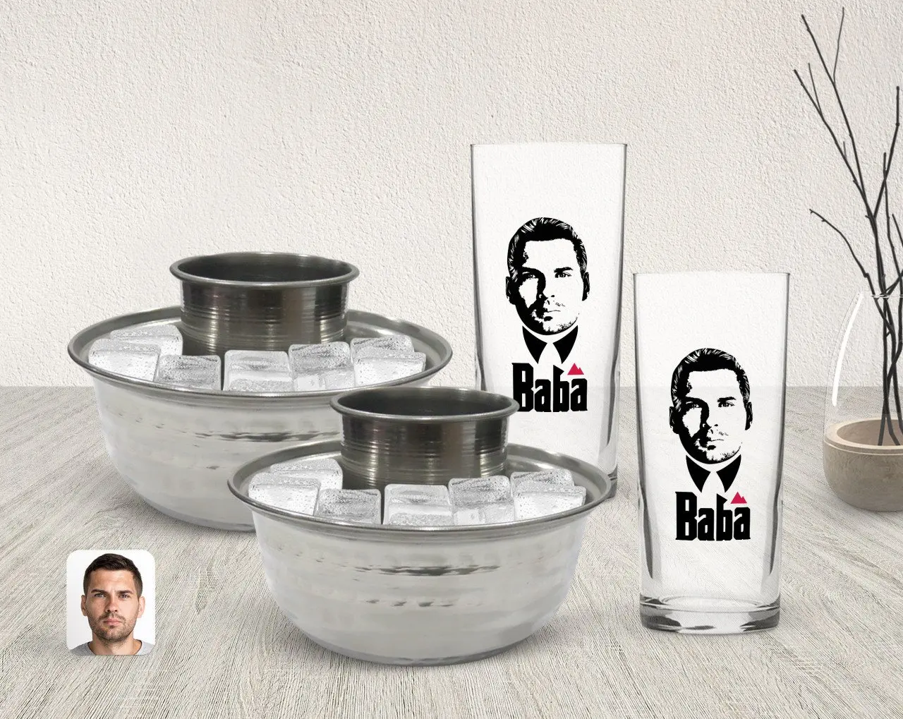 

При индивидуальном заказе Крестный отец, дизайн с двумя Arrack чашки и Агл-я заказать Seti-13