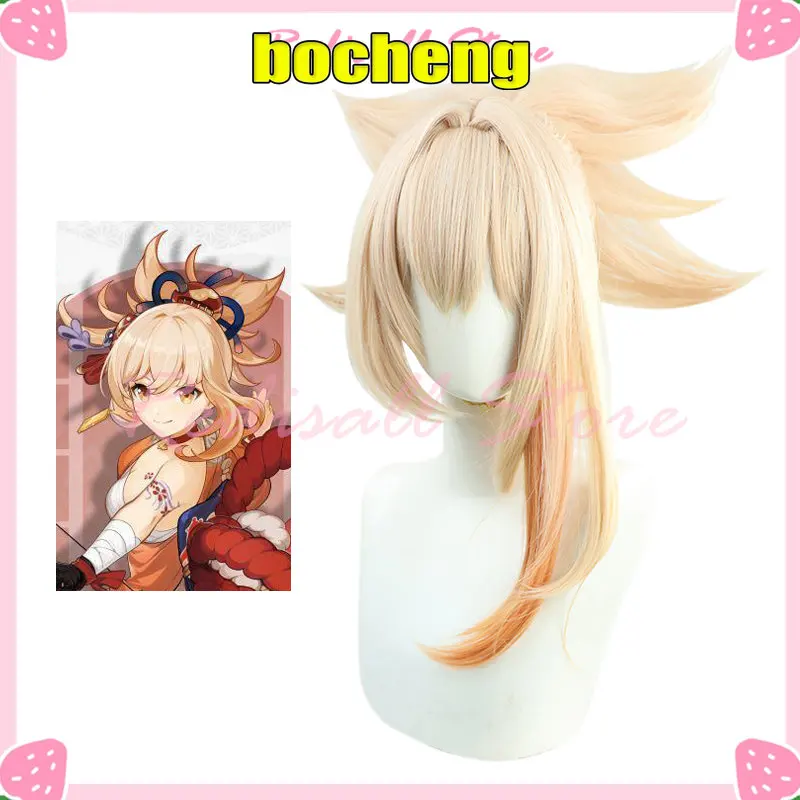 

Парик для косплея Genshin Impact Yoimiya INAZUMA, длинный градиент, светлый, оранжевый, термостойкий, из синтетических волос, Свободный парик для взрослых...