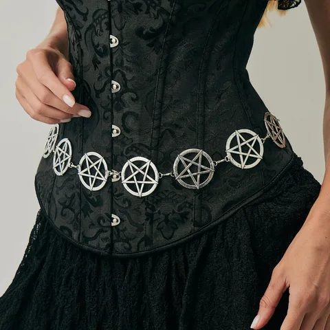 Серебристая металлическая поясная цепочка macroupta