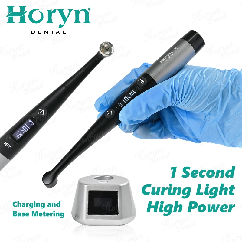 Фото HORYN Dental 3000 МВт/см2 Полимеризационная лампа 10 Вт Высокомощная светодиодная лампа Беспроводная 1 секунда с 7 моделями Холодная беспроводная полимеризационная лампа №5