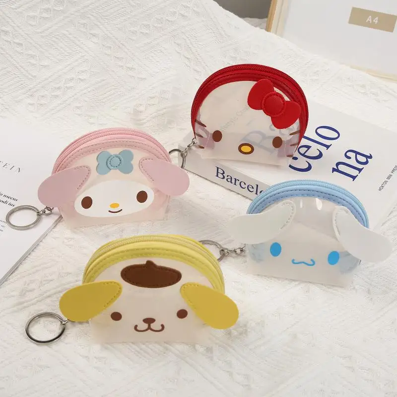 

Coin Purse Pendant Sanrio Anime Figures Kawaii Doll Kt Cat Melody Cinnamoroll Cartoon Pom Pom Purin Bag Decorate Keychain Gifts