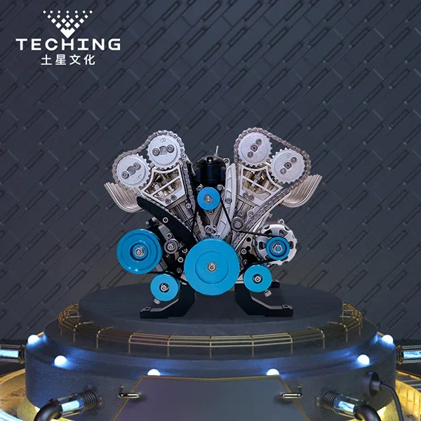 Металлический 8-цилиндровый двигатель V8 собранная модель автомобиля можно