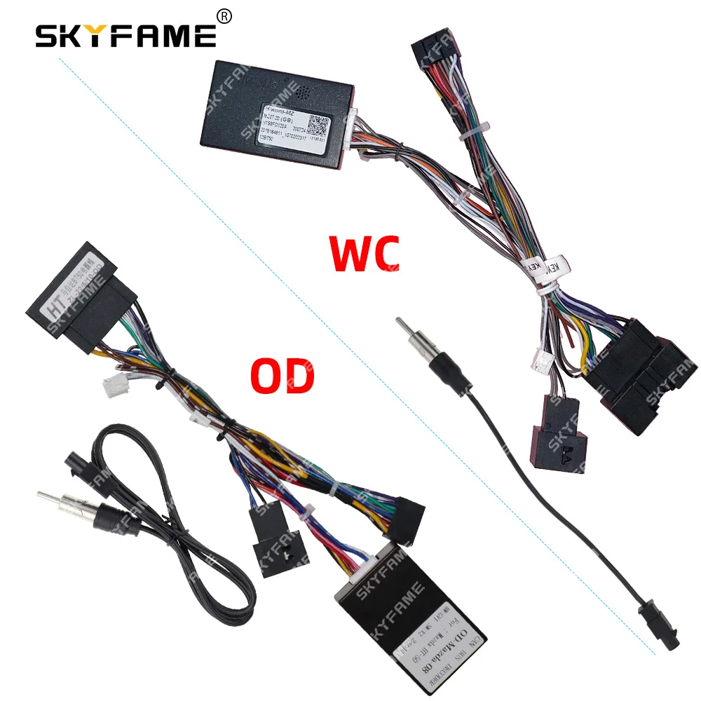 SKYFAME Car 16pin Wiring Harness Adapter Canbus Box Decoder For Mazda BT-50 Android Radio Power Cable OD-Mazda-08