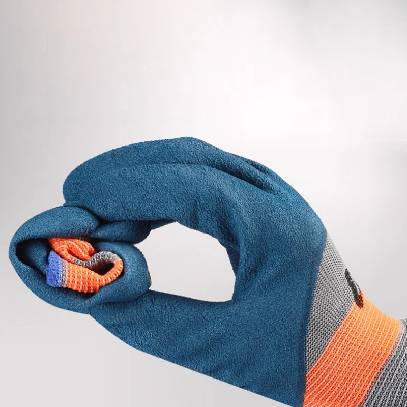 Wostar Полиэстеровые Латексные Рабочие Перчатки Серые Нескользящие