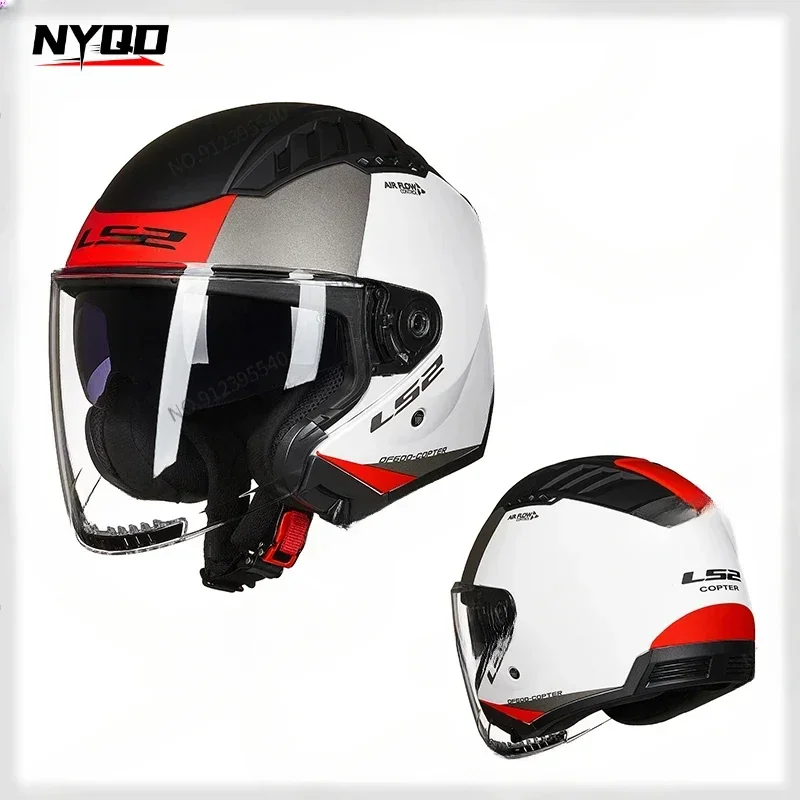 Capacete LS2 COPTER Ретро мотоциклетный шлем Ls2 OF600 Скутер с открытым лицом Винтаж