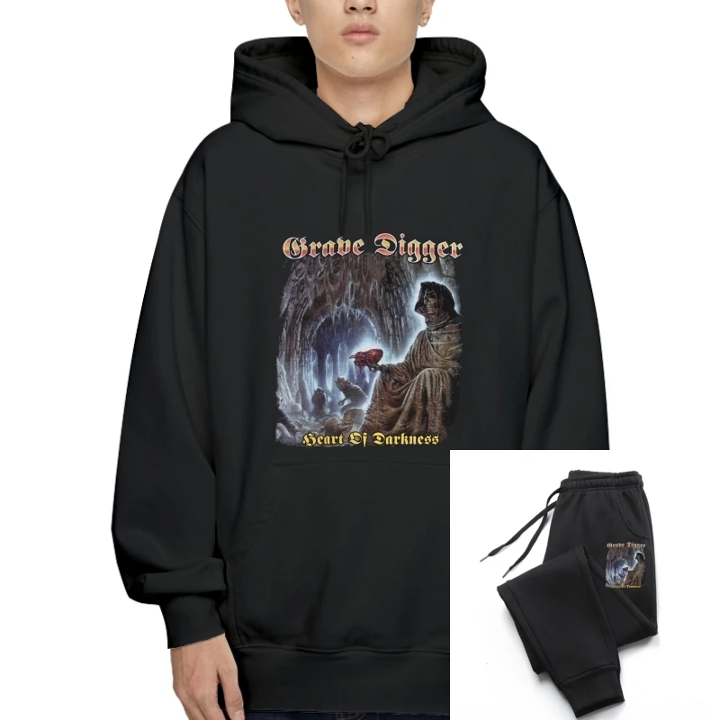 

GRAVE DIGGER HEART OF DARKNESS95 Winter SPEED METAL BAND SAXON NEW BLACK T-Sweatshirt Hoodies Summer Novelty Cartoon Pullover Ou