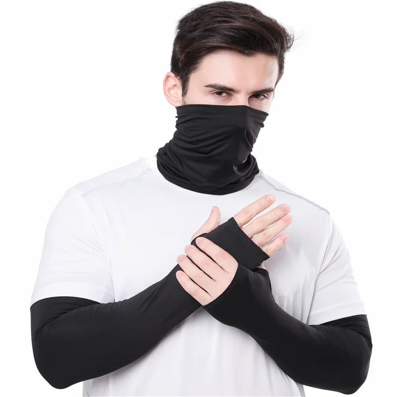 

Hiking Scarves Cooling Breathable Arm Sleeves Outdoor UV Protection Neck Leggings And Sport Sleeves Set Camping Hiking Gear