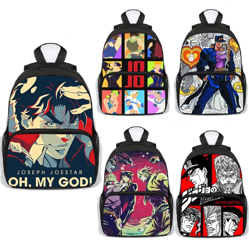 13 Inch JoJo's Bizarre Adventure Kujo Jotaro School Bags for Teenage Girls Boys Laptop Backpack Canvas Bookbag Travel Bag