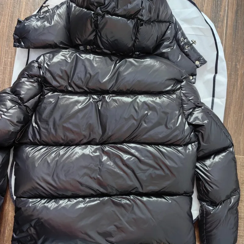 Зимний мужской пуховик с капюшоном лямка двойная молния пушистое теплое пальто