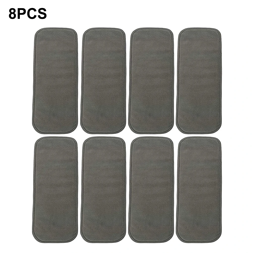 

8 шт., детские подгузники, вставки из бамбукового древесного угля, подгузники для детских подгузников, моющиеся детские тканевые чехлы