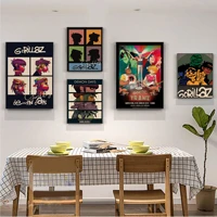 gorillaz vintage posters retro kraft paper sticker diy room bar cafe vintage decorative painting
