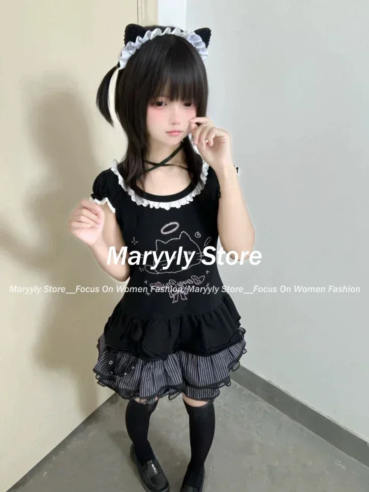 Miss Tough женские черные кружевные футболки и юбки