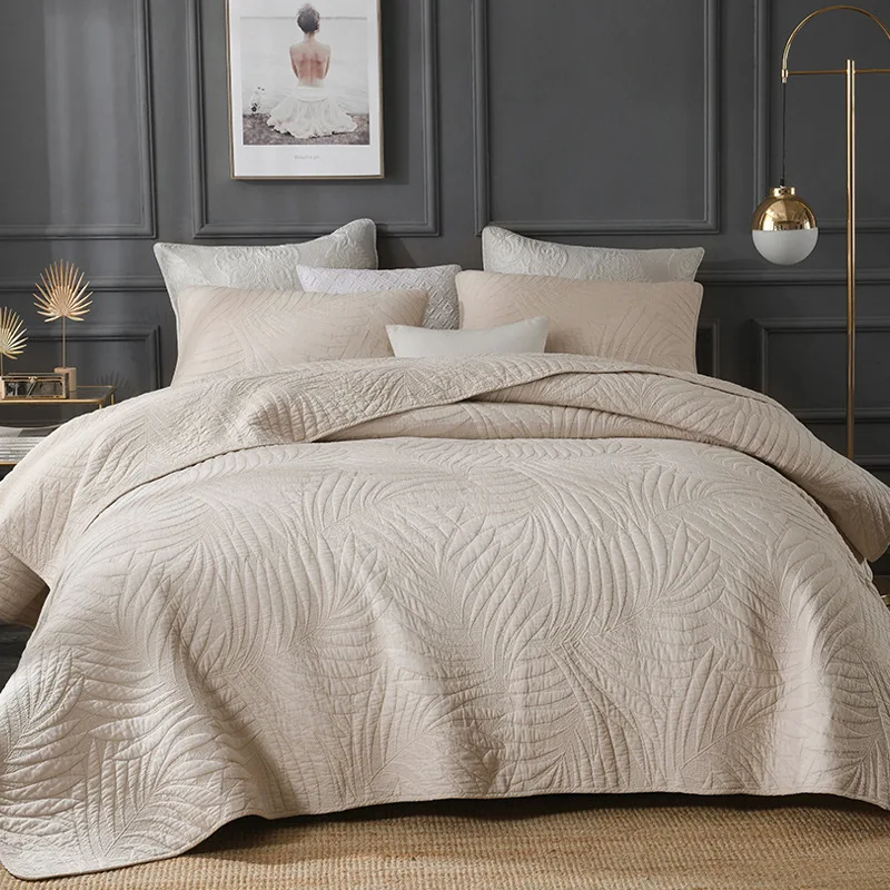 

IvaRose HOME TEXTILE Бохо Leaves Taupe (Maize) Белое покрывало из хлопка 3 шт.