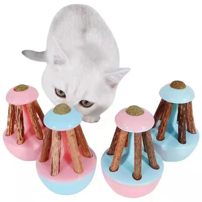 

Wooden Tateshina Stick Catnip Ball Tumbler Cat Toy Nibble Tease Cat Ball Cat Self-Hi Ball Tease Cat