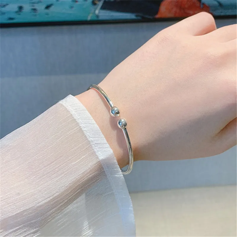 

Женский браслет из серебра 925 пробы, с круглыми бусинами, sl502