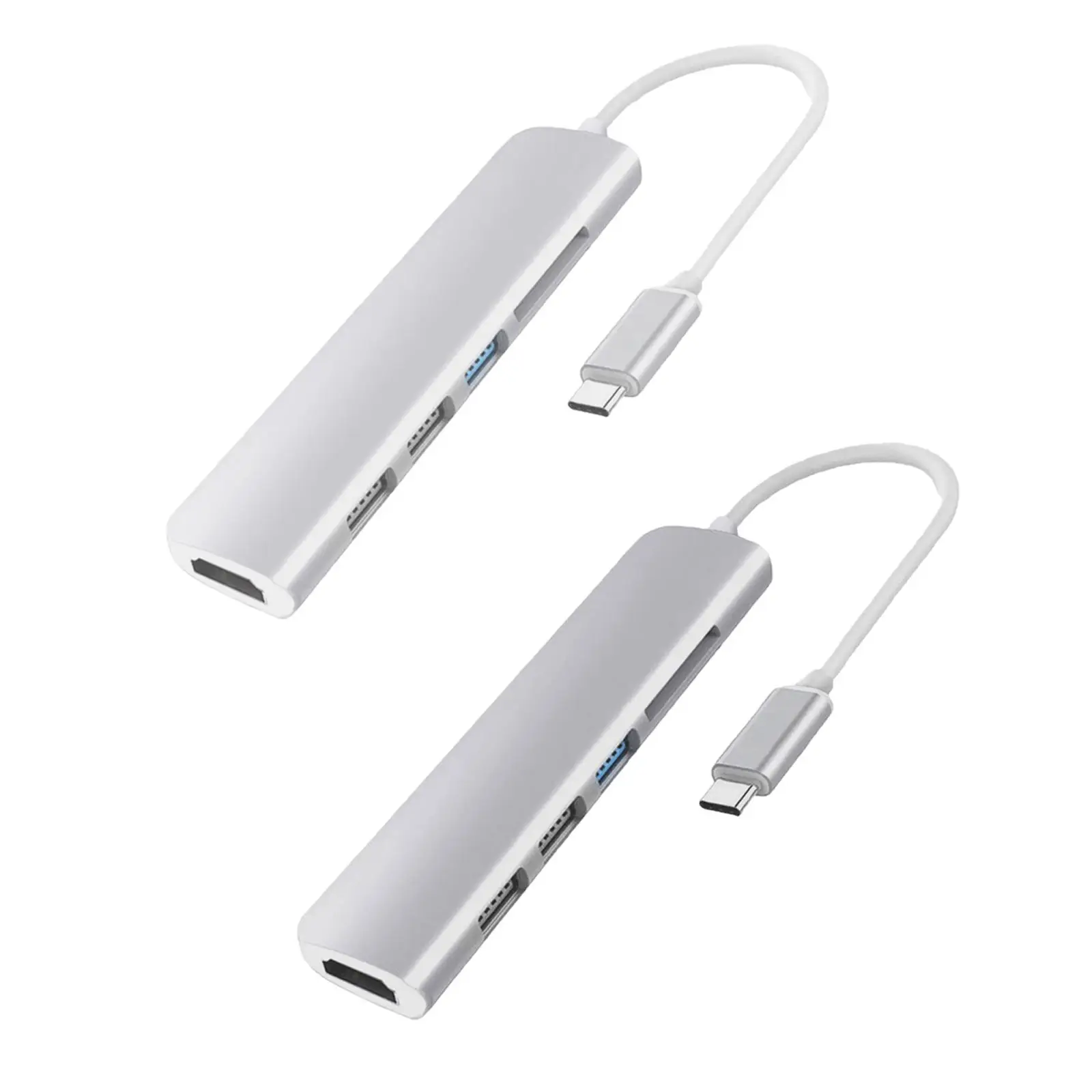 

6 в 1 USB Type C концентратор адаптер 4K @ 30Hz быстрая передача данных многопортовый адаптер Портативный конвертер для MacBook Air Pro