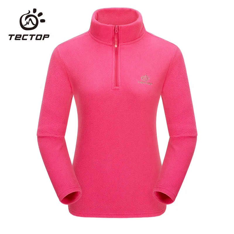 

TECTOP Winter Soft Fleece Jacket Women Rose Color Hiking Outdoor Clothes