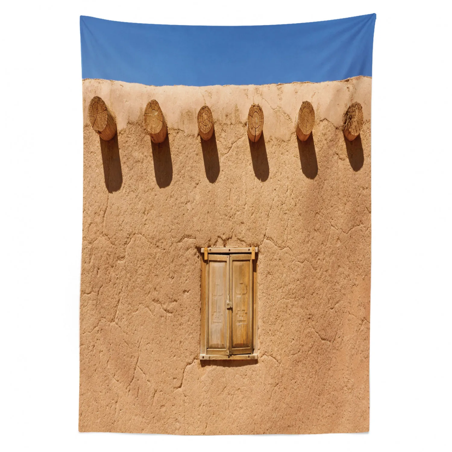 Деревенская синяя скатерть Ностальгический дизайн дом стена Дерево печатная